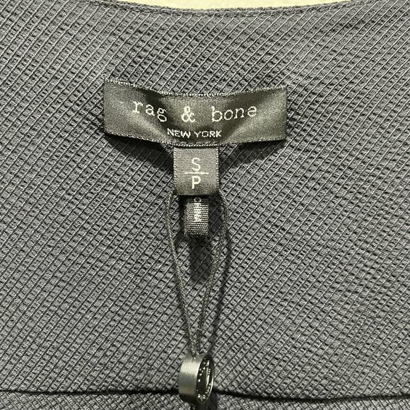 Rag & Bone NWT Black Tabitha Mini Dress Textured Twill Jacquard Button Waist S - Picture 8 of 9